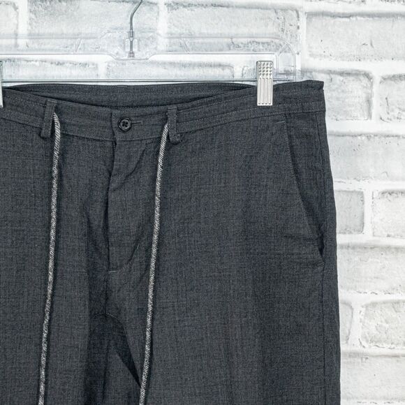 United Arrows & Sons Japan Men's Drawstring Trouser Pants in char gray sz 34w - Picture 8 of 8